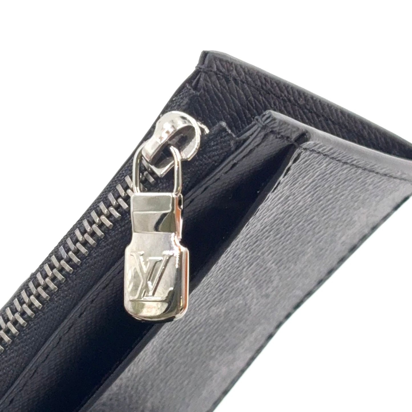 Louis Vuitton Coin Card Holder Monogram Eclipse Leather Gray Black Case Silver — view 5
