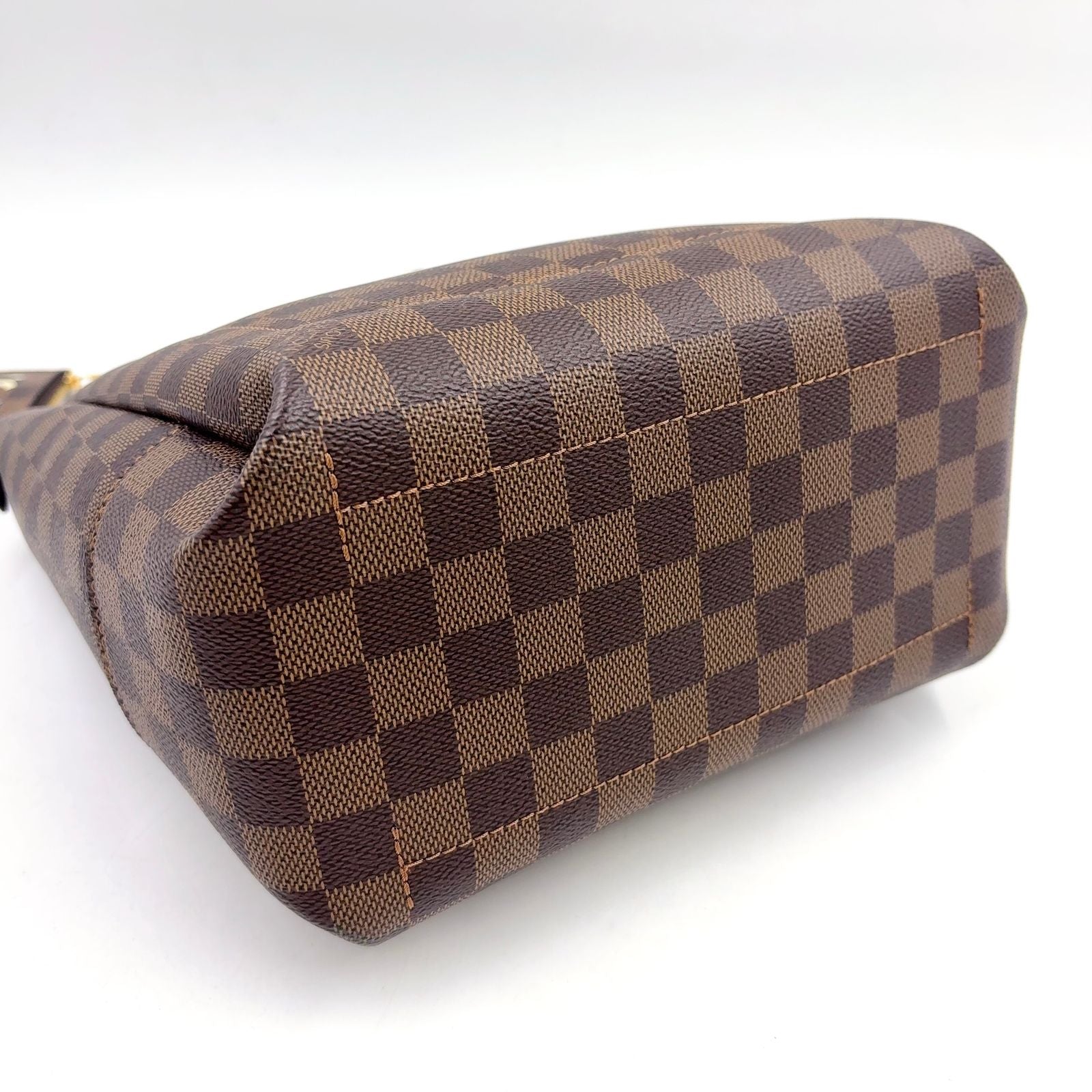Louis Vuitton Belmont NV BB Damier Ebene Leather Brown Black Handbag Gold — view 7