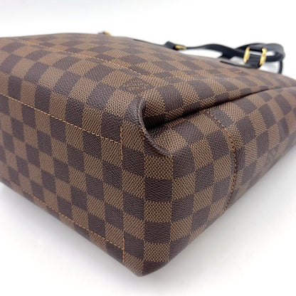 Louis Vuitton Belmont NV BB Damier Ebene Leather Brown Black Handbag Gold — view 8