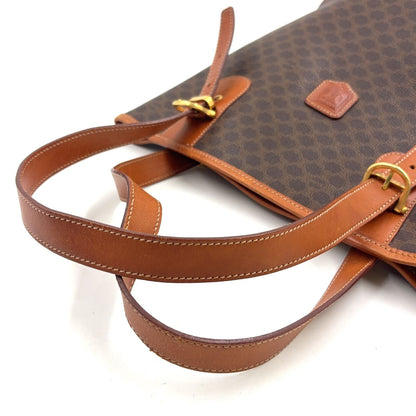 Celine Macadam Bucket Leather Brown Light Tote Gold — view 8