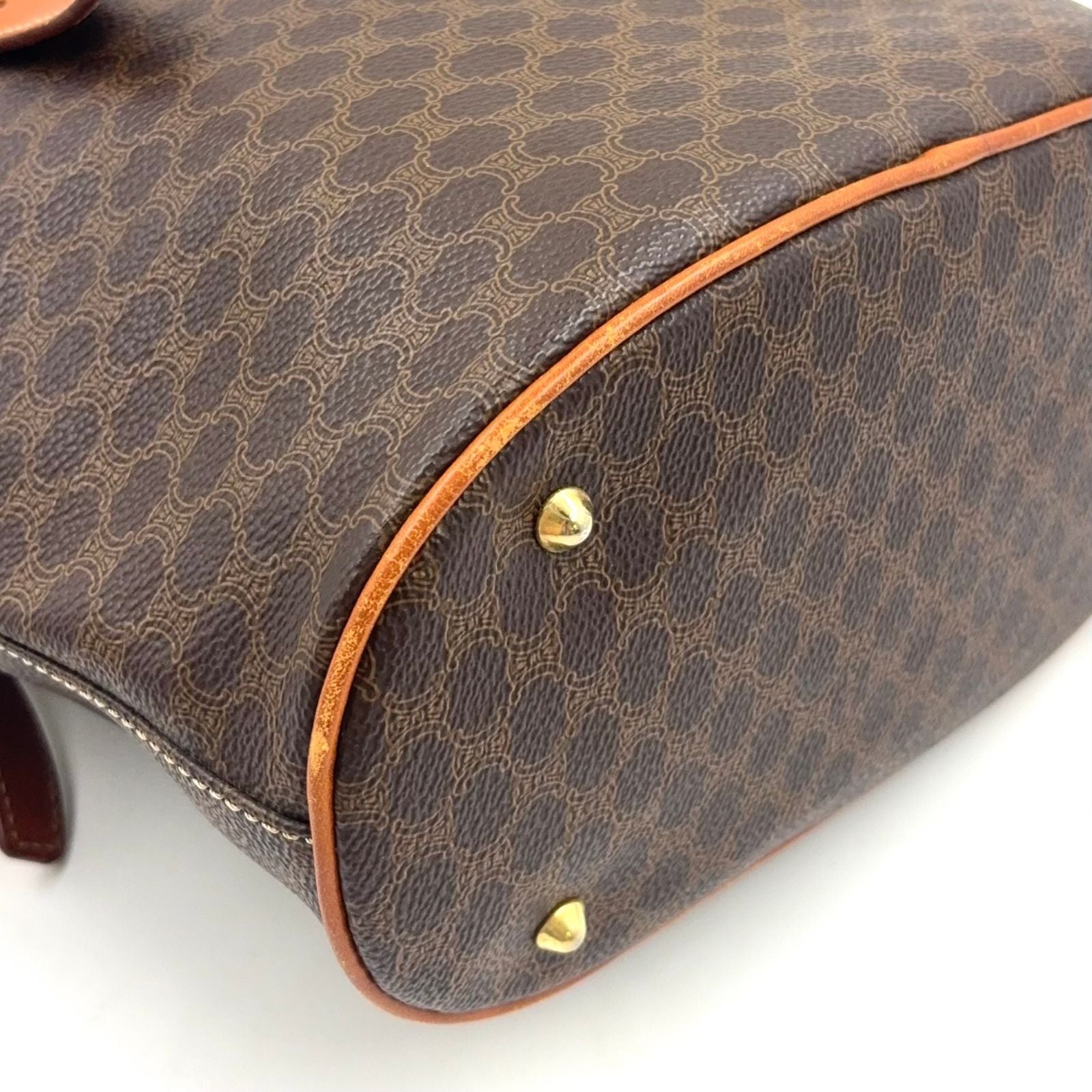 Celine Macadam Bucket Leather Brown Light Tote Gold — view 7