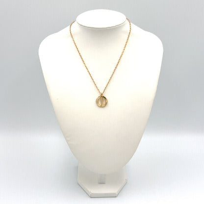 Dior CD Logo Circle Gold Plated Necklace — view 9