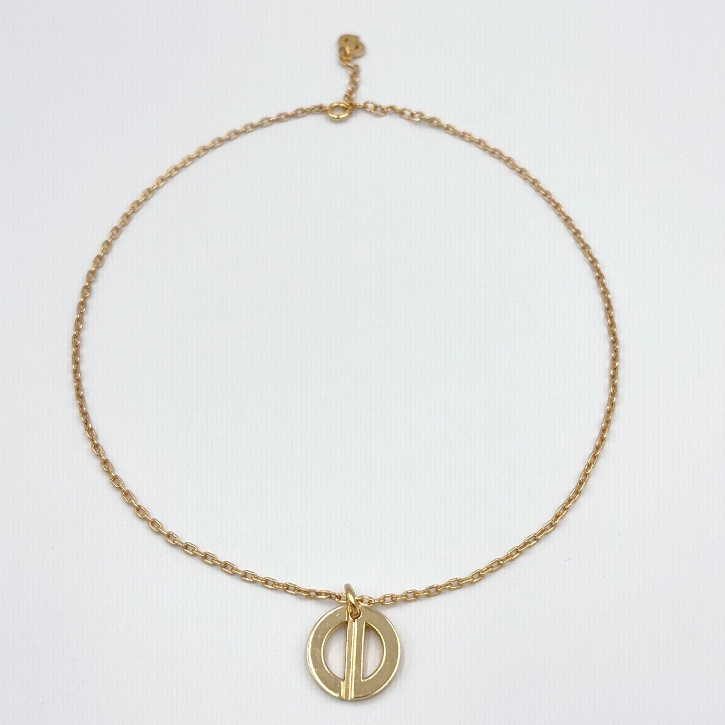 Dior CD Logo Circle Gold Plated Necklace — view 3
