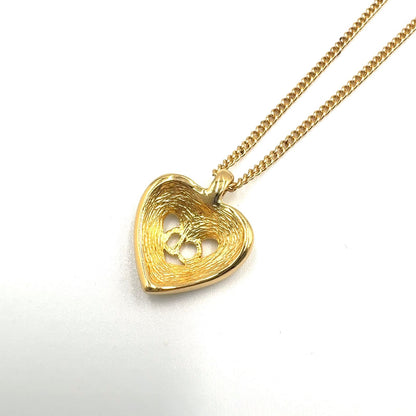 Dior CD Logo Heart Motif Earrings Color Stone Clear Gold — view 3