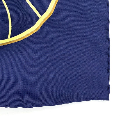 Hermes Carre 90 Spring Silk Yellow Navy White Scarf — view 8