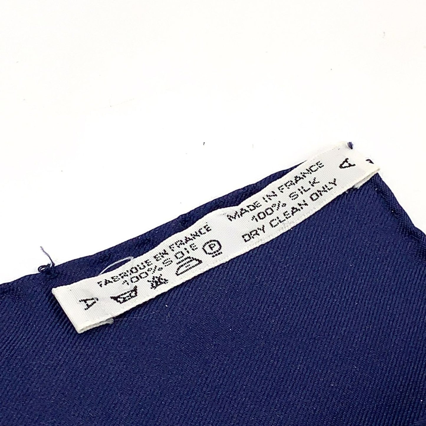 Hermes Carre 90 Spring Silk Yellow Navy White Scarf — view 4