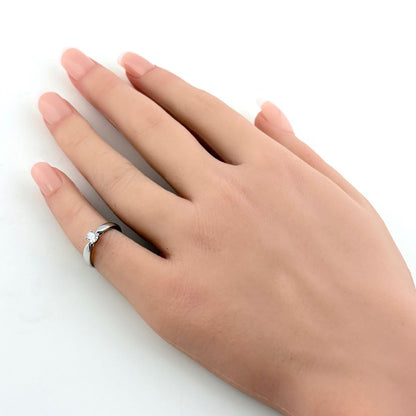 Tiffany & Co Harmony Diamond Ring Platinum Solitaire Pinky — view 6