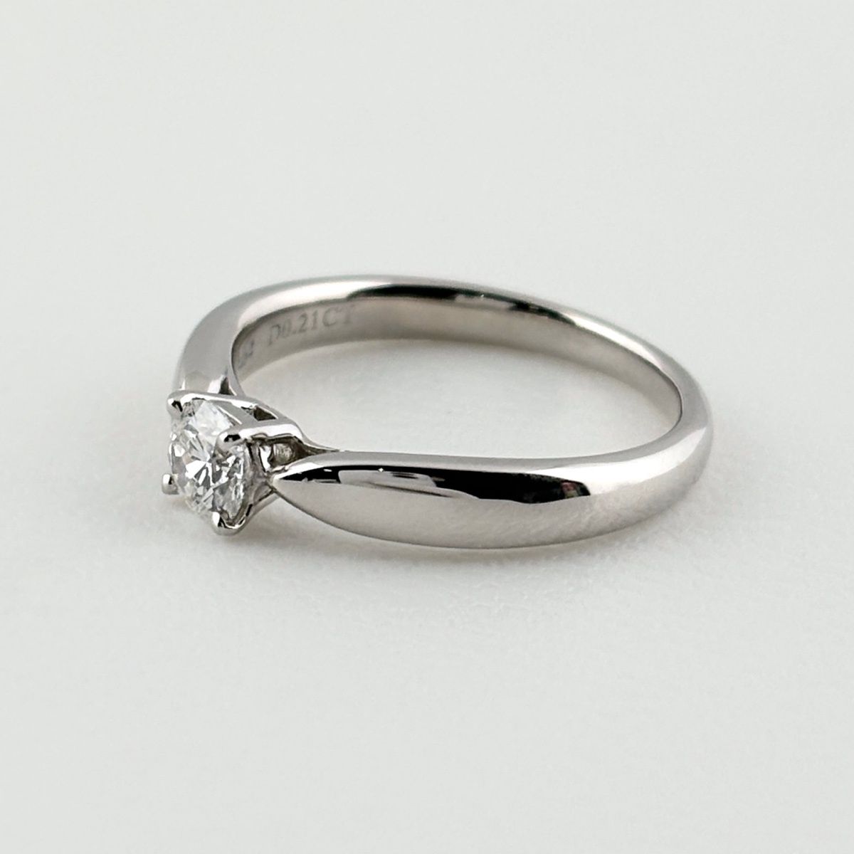 Tiffany & Co Harmony Diamond Ring Platinum Solitaire Pinky — view 3