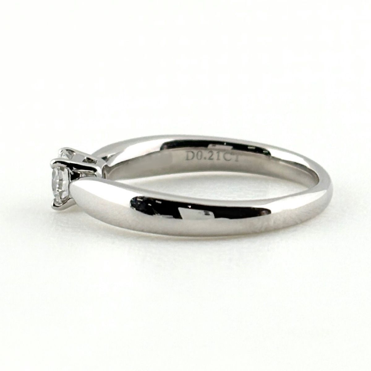 Tiffany & Co Harmony Diamond Ring Platinum Solitaire Pinky — view 4