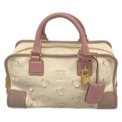 Loewe Handbag Amazona 28 Ivory Pink Beige Limited Edition Leather