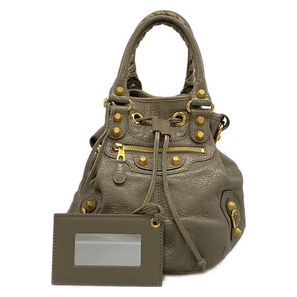 Balenciaga Tote Giant Mini Pom Gray Leather