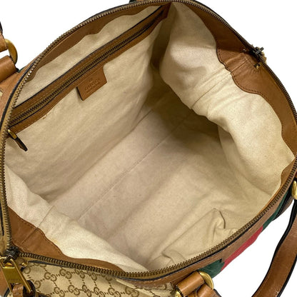 Gucci Handbag GG Pattern Sherry Brown Red Multi Leather — view 7