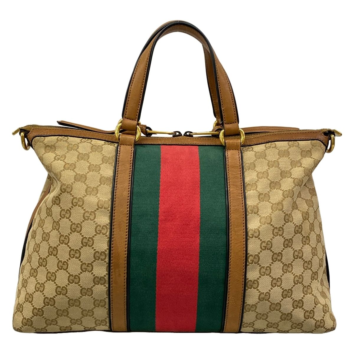 Gucci Handbag GG Pattern Sherry Brown Red Multi Leather — view 3