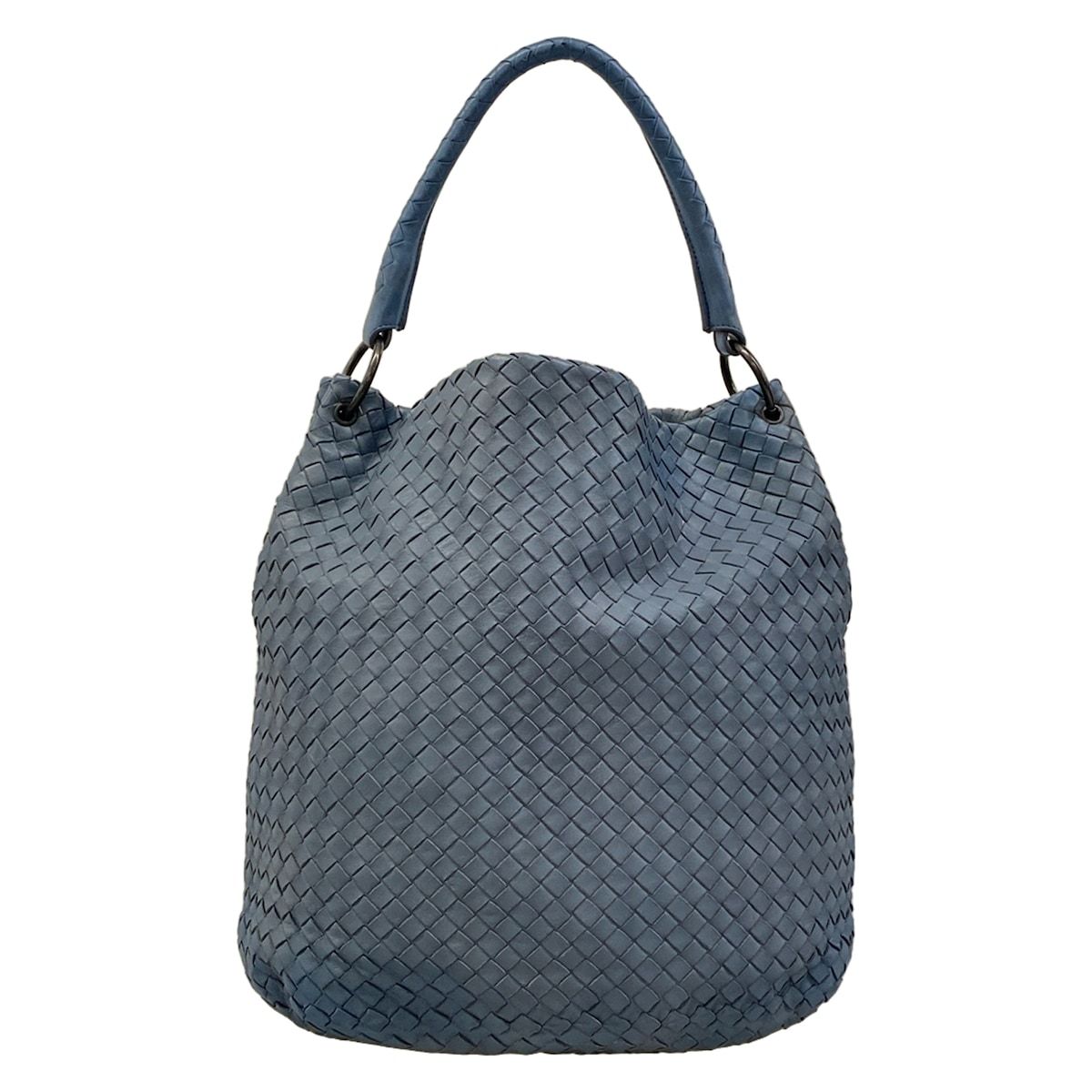 Bottega Veneta Handbag Intrecciato Blue Leather