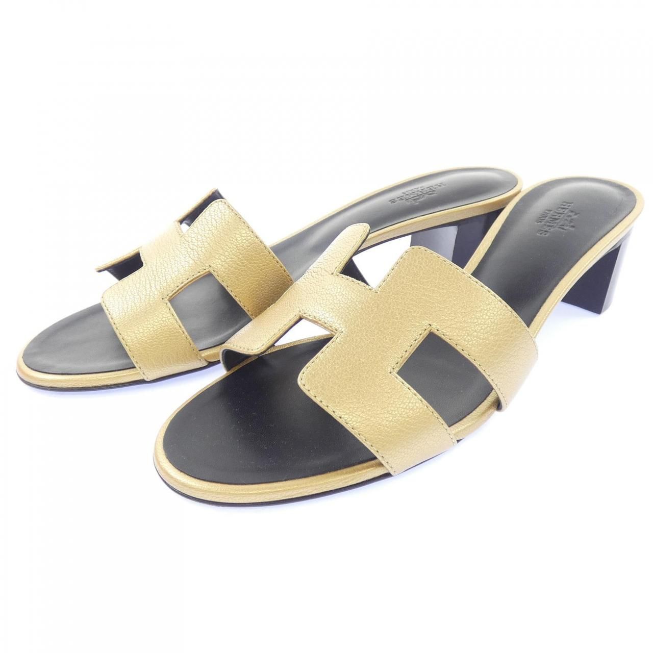 Hermes Oasis Sandals Gold — view 3