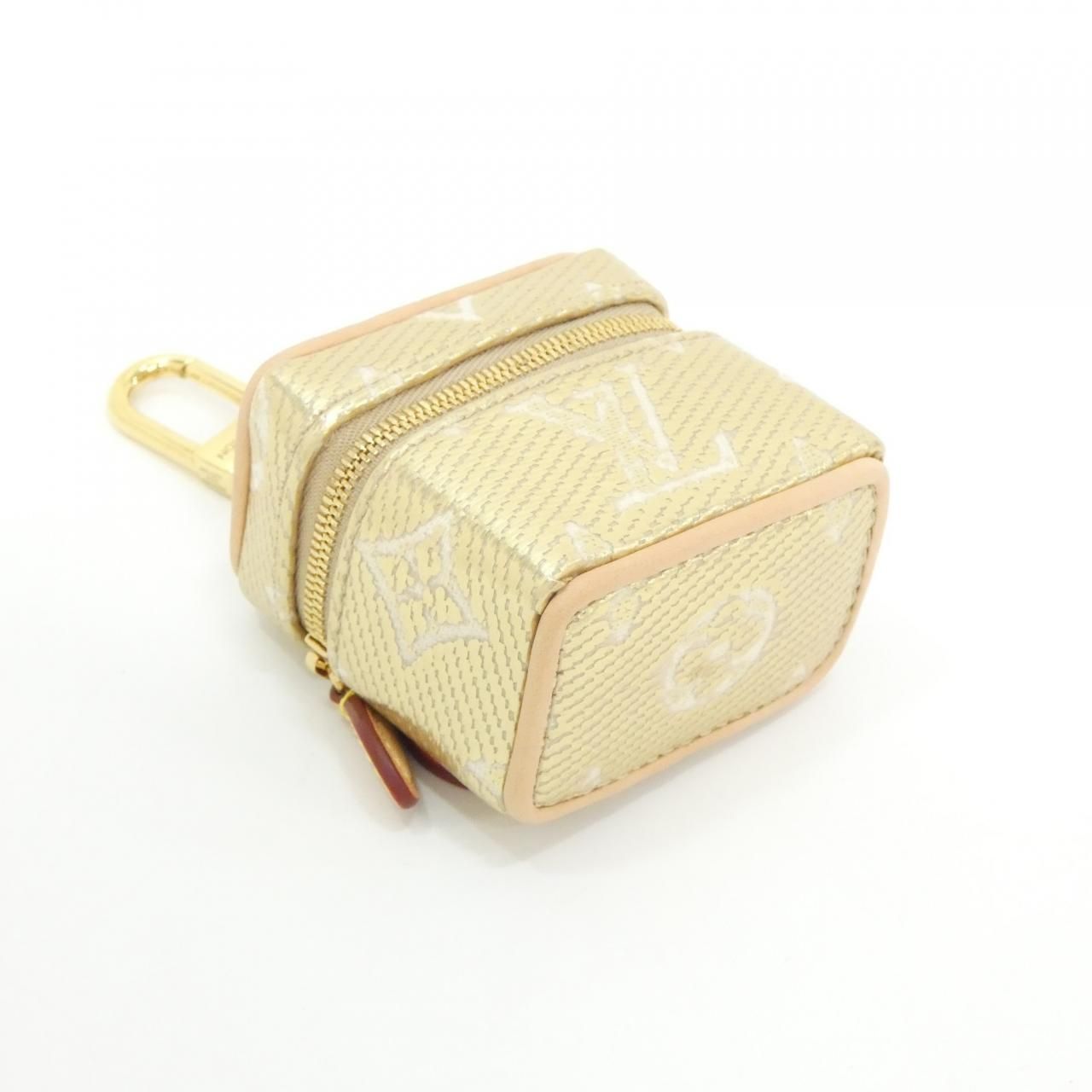 Louis Vuitton Monogram Laminated Jacquard Bijou Sac Micro Vanity Key Ring — view 3