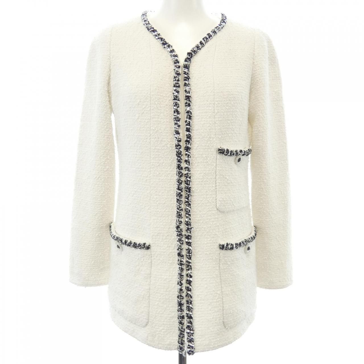 Chanel Collarless Jacket White