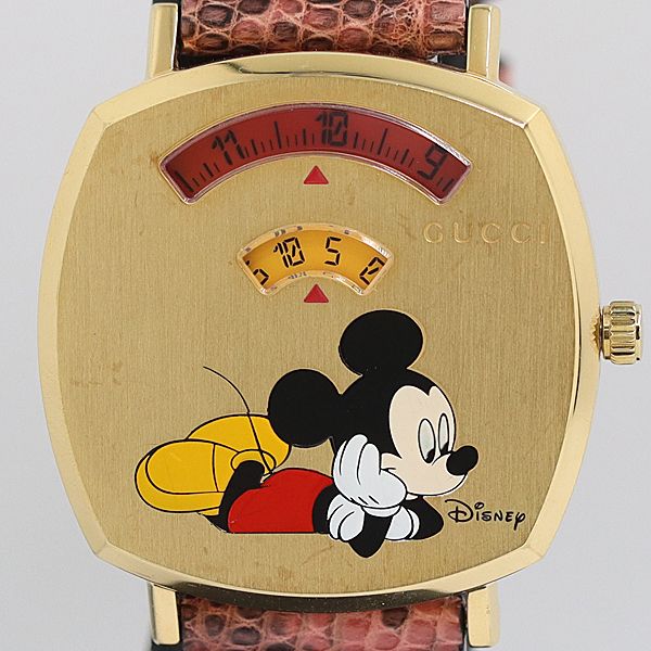 Gucci Disney Collaboration 157.4 Quartz Gold Dial Watch