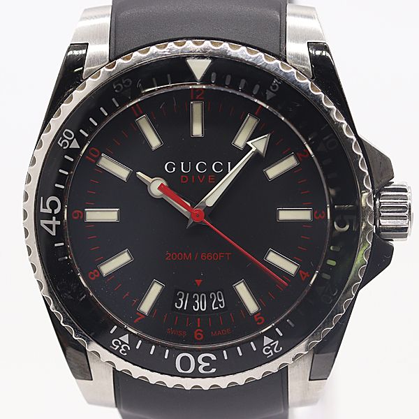 Gucci And Dive 136.3 Quartz Black Dial Watch