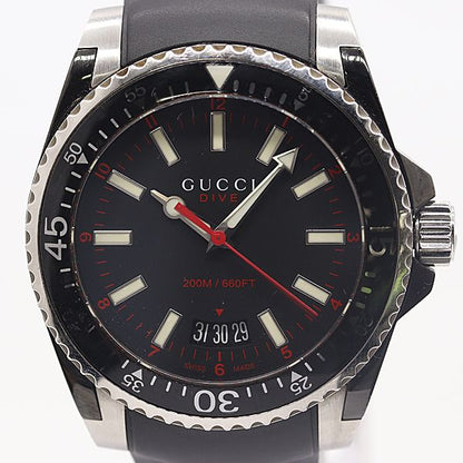 Gucci And Dive 136.3 Quartz Black Dial Watch