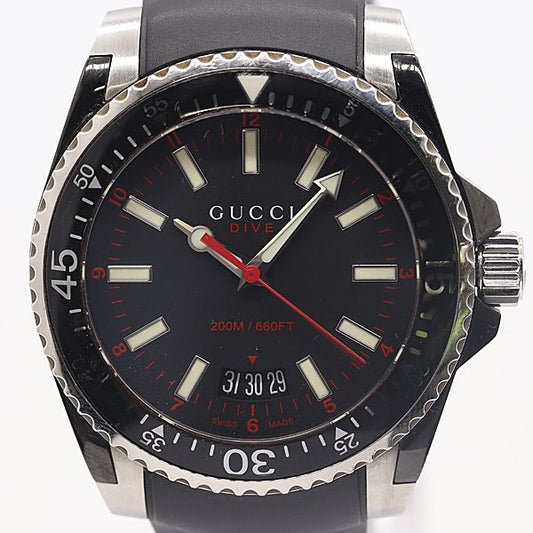 Gucci And Dive 136.3 Quartz Black Dial Watch
