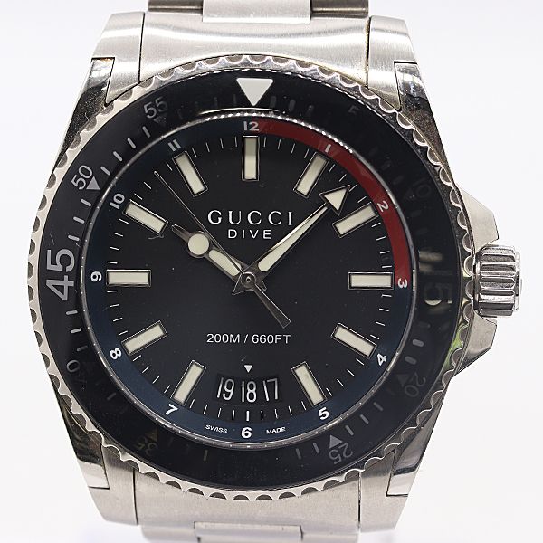 Gucci And Dive 136.2 Quartz Black Dial Watch