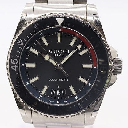 Gucci And Dive 136.2 Quartz Black Dial Watch