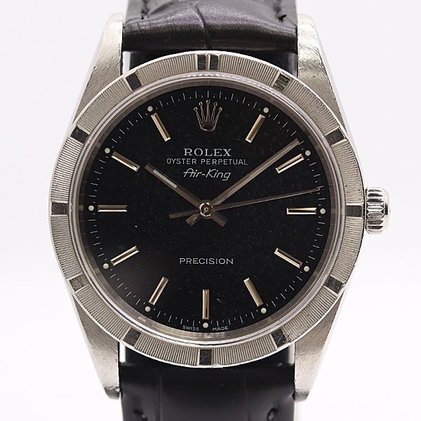 Rolex Air King Automatic Winding Black Dial Watch