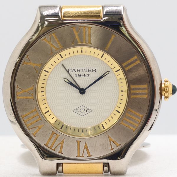Cartier Must 21 Anniversary Limited to Travel Clock Quartz Ivory Dial