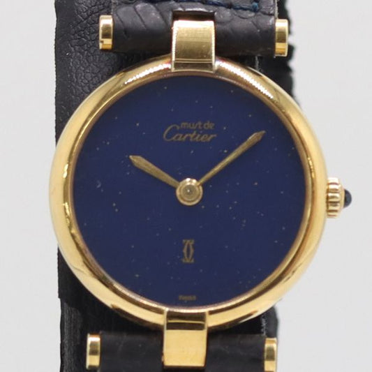 Cartier Must Vendome 18 Quartz Blue Dial Watch