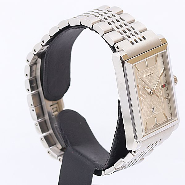 Gucci Timeless Square 138.4 Quartz Date Silver Dial Watch — view 2