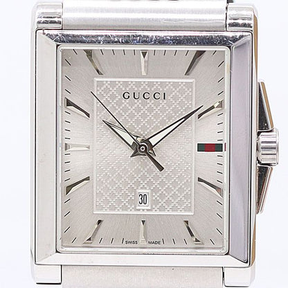 Gucci Timeless Square 138.4 Quartz Date Silver Dial Watch
