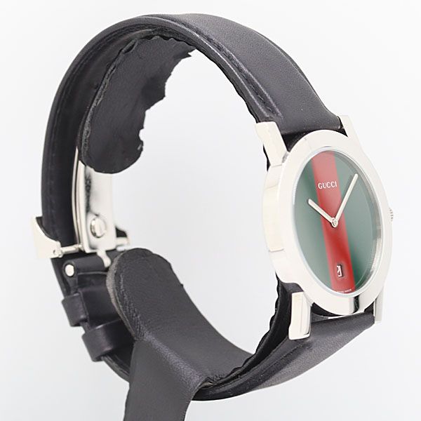 Gucci Quartz Date Red Green Dial Watch — view 2