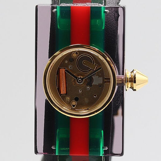 Gucci Vintage Web 143.5 Quartz Plexiglas Skeleton Dial Watch