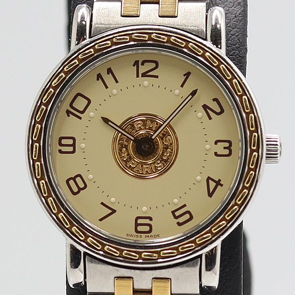 Hermes Series Quartz Beige Dial Watch