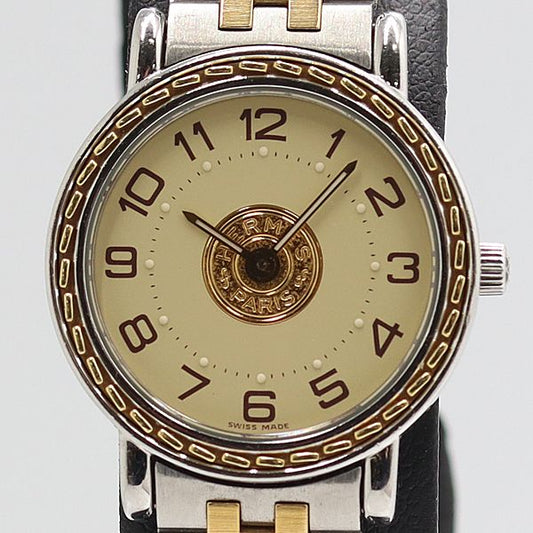 Hermes Series Quartz Beige Dial Watch