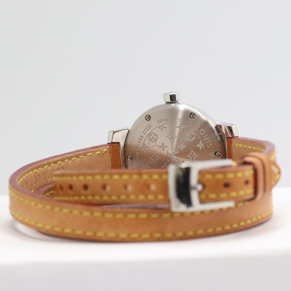 Louis Vuitton Tambour Quartz Date Brown Dial Watch — view 4