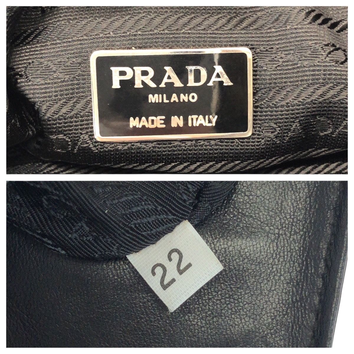 Prada Black Silver Leather Shoulder Bag — view 4