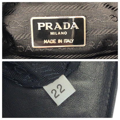 Prada Black Silver Leather Shoulder Bag — view 4
