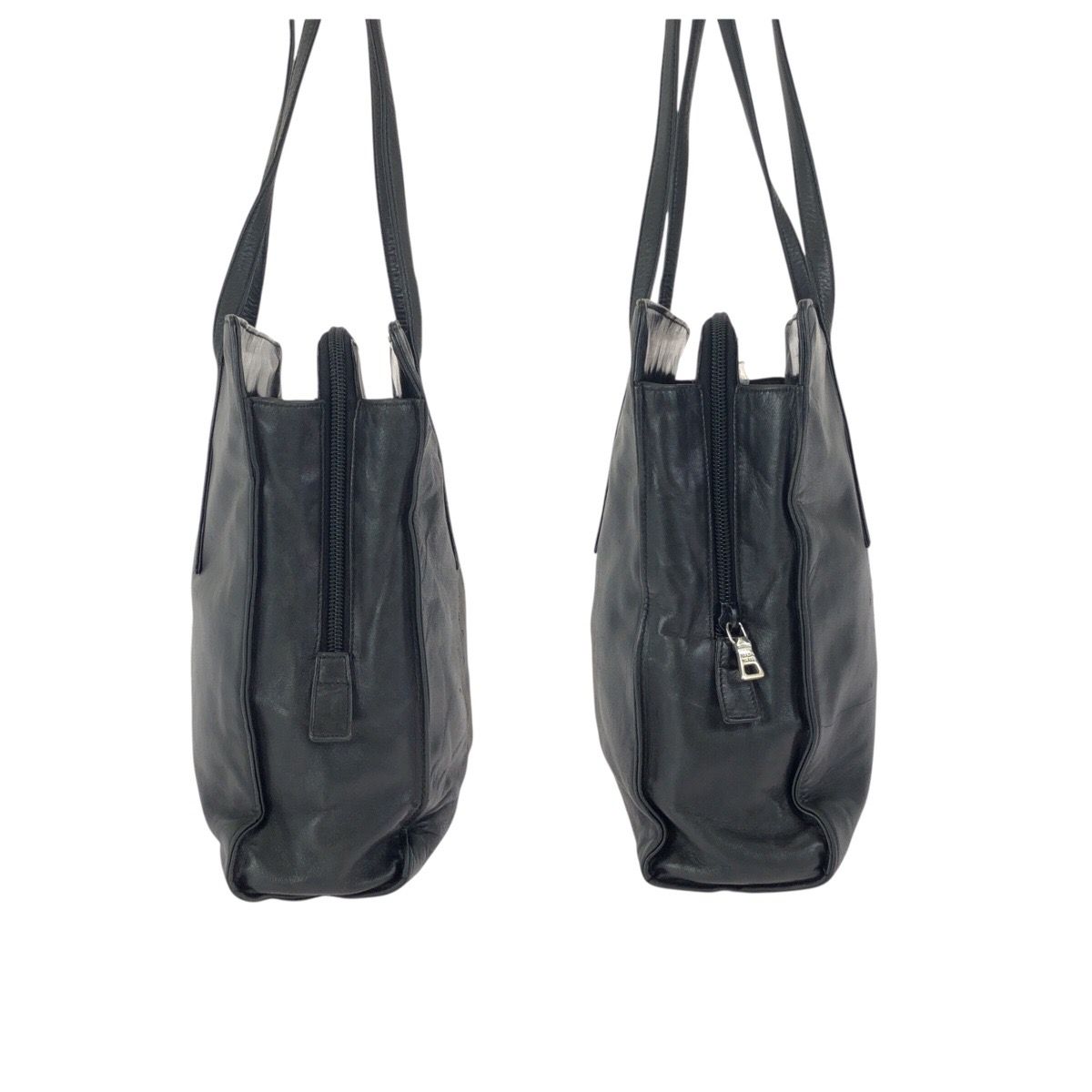 Prada Black Silver Leather Shoulder Bag — view 8