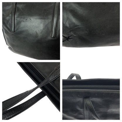 Prada Black Silver Leather Shoulder Bag — view 6