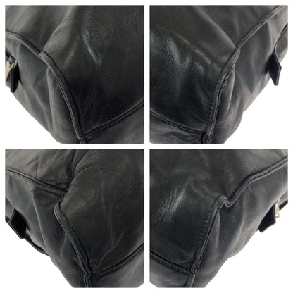 Prada Black Silver Leather Shoulder Bag — view 3