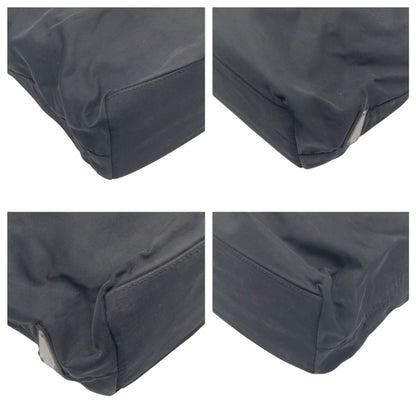 Prada Tessuto Triangle Logo Black Nylon Plastic Handle Tote — view 3