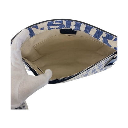 Loewe T Pouch Blue White Silver Leather Clutch — view 7
