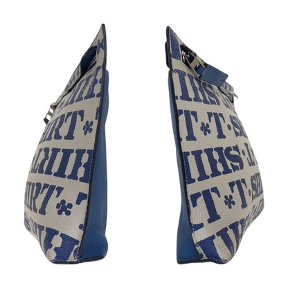 Loewe T Pouch Blue White Silver Leather Clutch — view 6