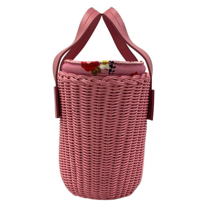Miu Miu Handbag Pink Red Multi Basket Bag Floral Pattern — view 4