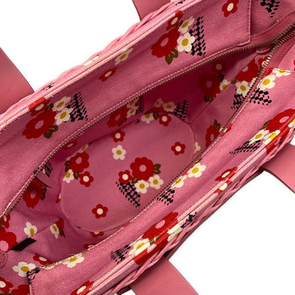Miu Miu Handbag Pink Red Multi Basket Bag Floral Pattern — view 7