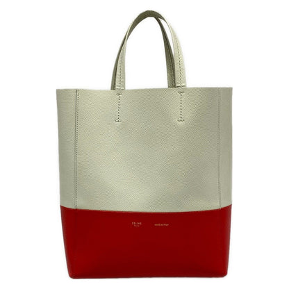 Celine Tote Small Vertical Cover Light Blue Red Leather