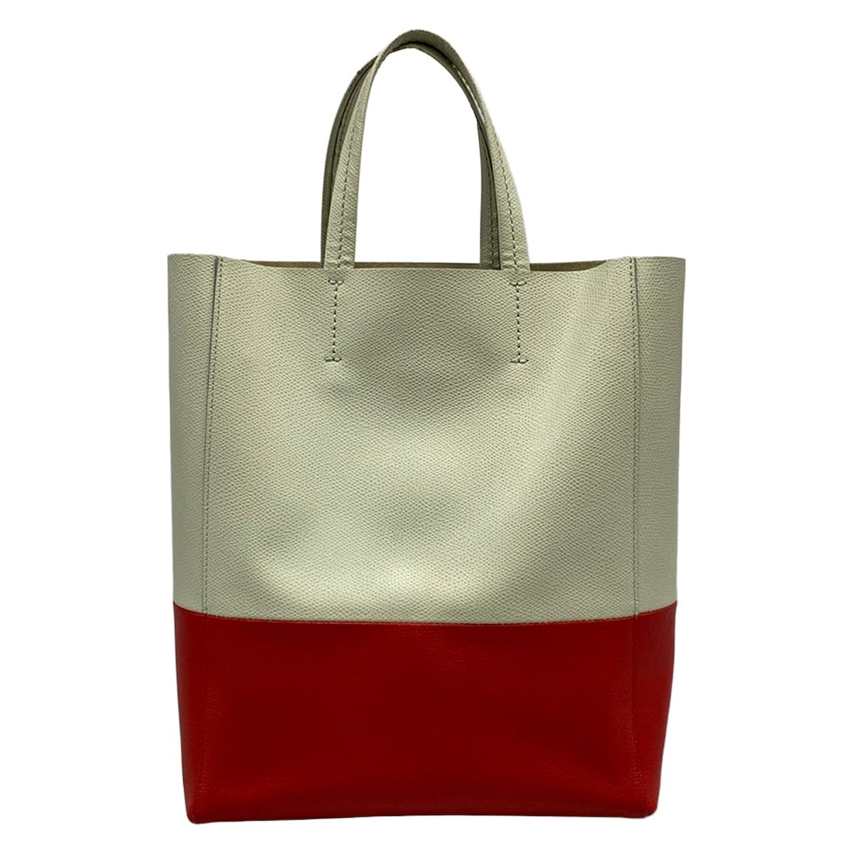 Celine Tote Small Vertical Cover Light Blue Red Leather — view 3