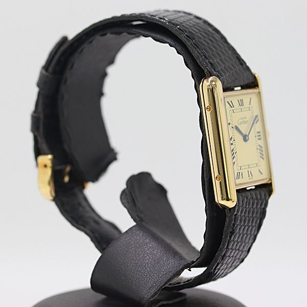 Cartier Bonded Must Tank Quartz Ivory Dial Watch — view 2